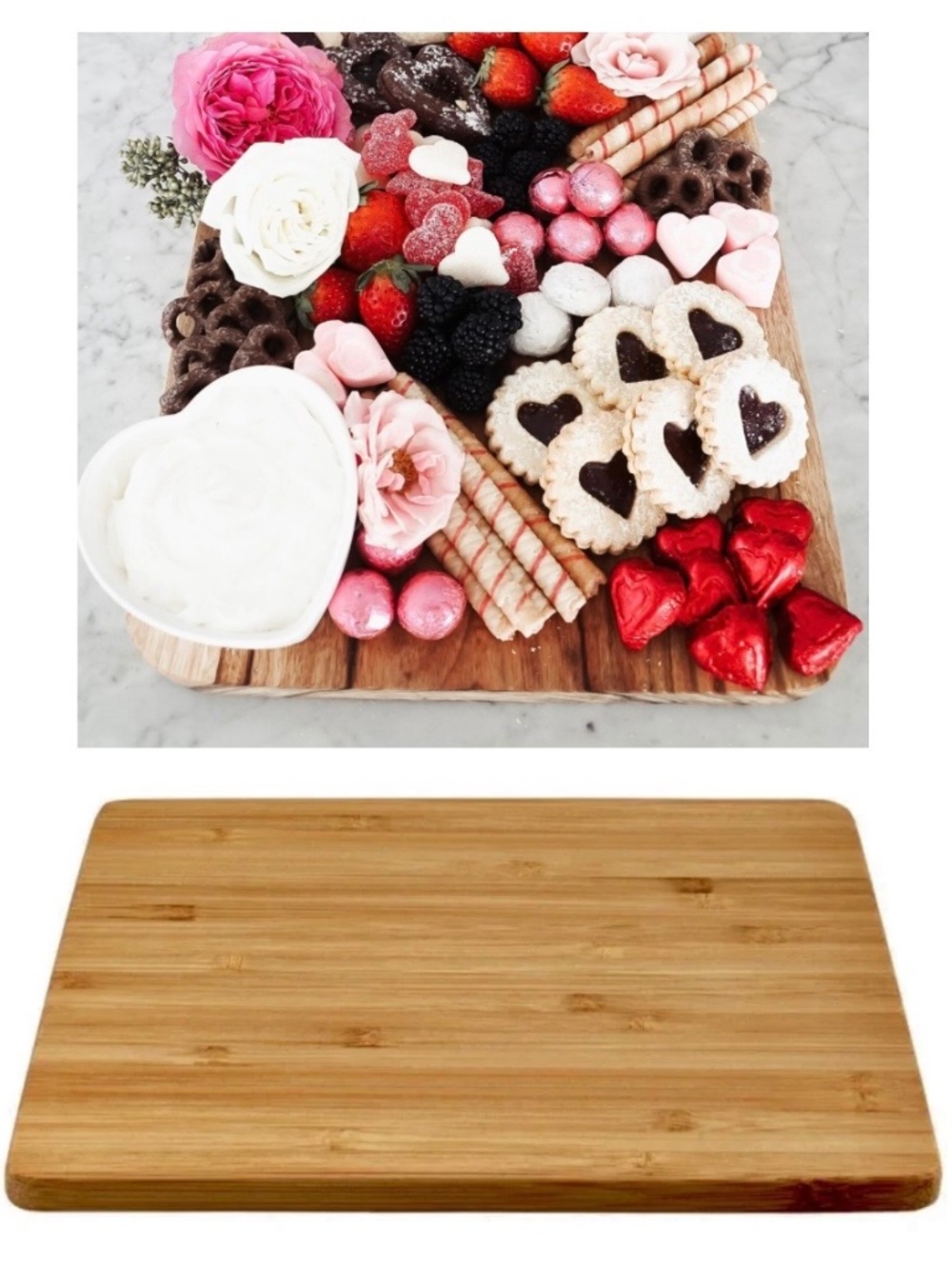 Bamboo Mini Dessert & Sweets Serving Board Valentine's Day sweets platter 8.75x6